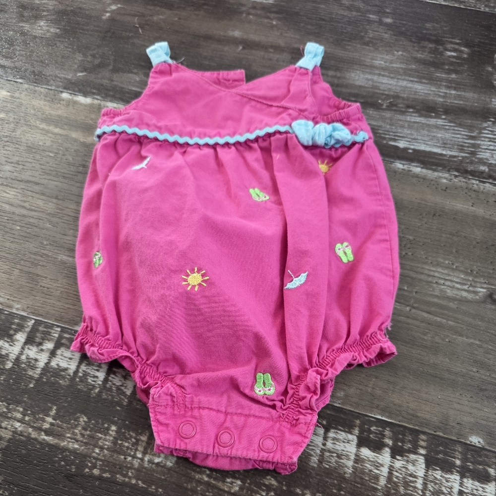 Carter's Pink Diaper Cover with Blue Trim